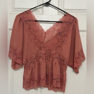 Papermoon lace blouse top Size Large